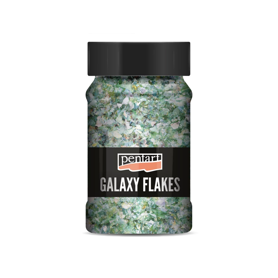Galaxy Flakes 15g - Earth green - green - detail - Pentart