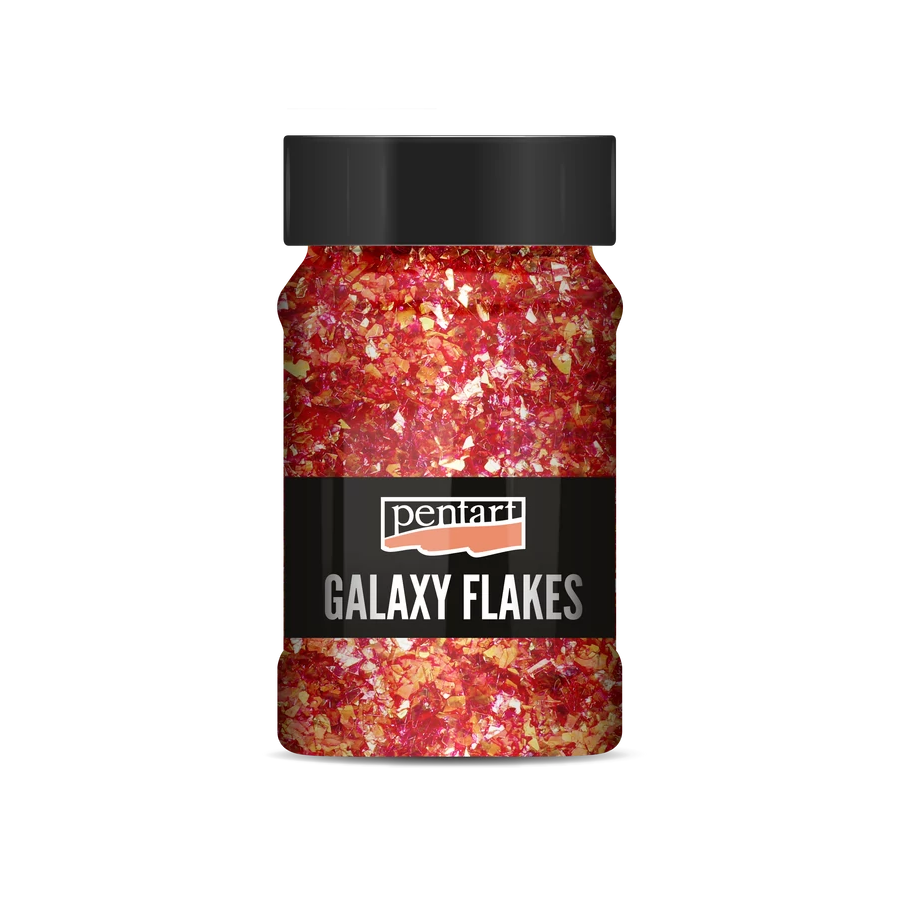 Galaxy Flakes 15g - Ida red gold - gold - detail - Pentart