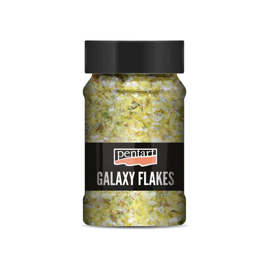 Galaxy Flakes 15g - Pluto yellow - yellow - detail - Pentart