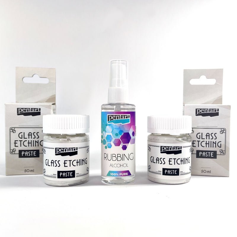 Pentart Glasätzungspaste 2x50ml im Set mit Alkoholspray