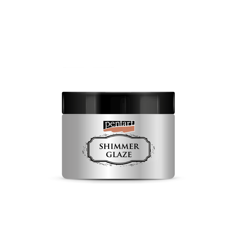 Pentart Shimmer glaze 150ml - silber - Bastelschachtel