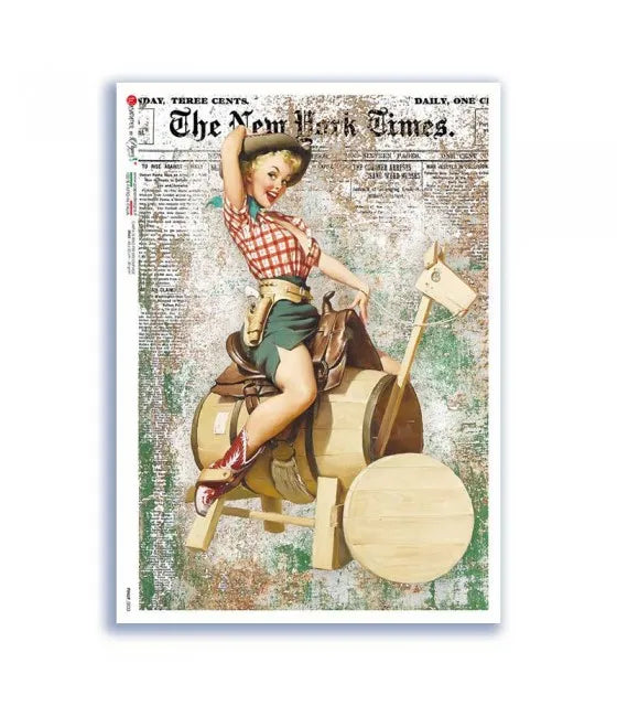 Reispapier A4 - cowgirl