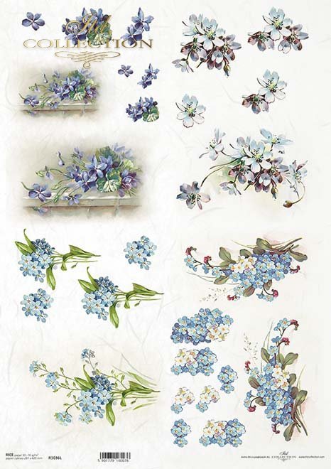 Reispapier A3 - Frühlingsblumen - Bastelschachtel