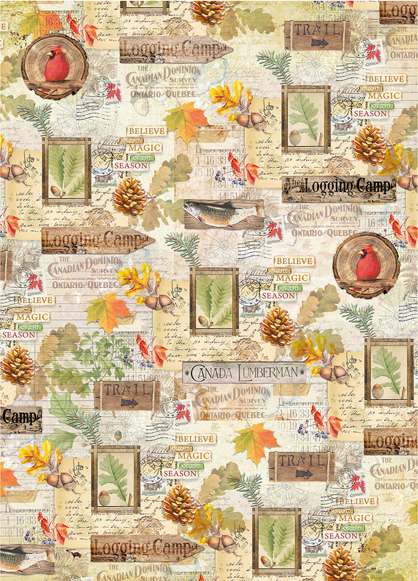 Reispapier A3 - Into the wild - Boreal nature - Bastelschachtel