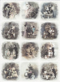 Reispapier A3 - Miniature old portraits christmas - Bastelschachtel