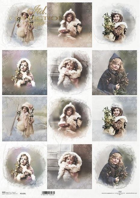 Reispapier A3 - Vintage Portrait - Bastelschachtel