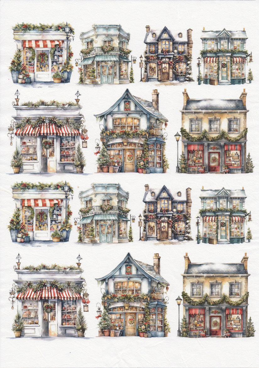 Reispapier A4 - Christmas stores - Bastelschachtel