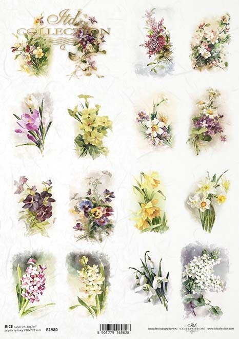 Reispapier A4 - Frühlingsblumen - Bastelschachtel