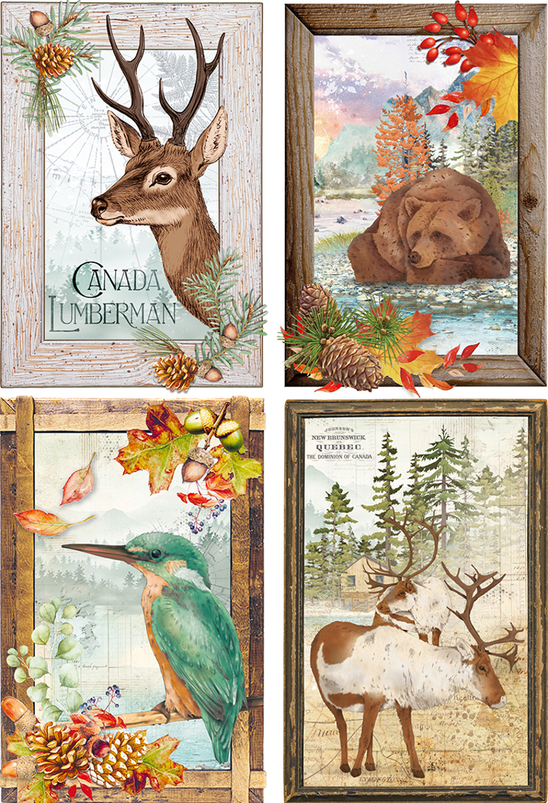 Reispapier A4 - Into the wild - Forest cards - Bastelschachtel