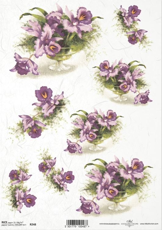 Reispapier A4 - Orchideen - Bastelschachtel