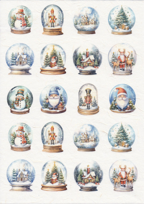 Reispapier A4 - Snow globes - Bastelschachtel