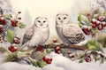 Reispapier A4 - Snow owls - Bastelschachtel