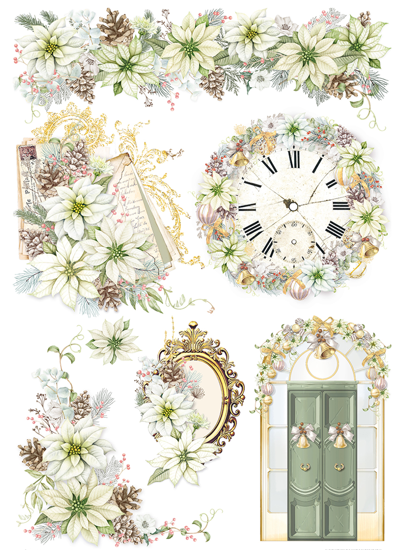 Reispapier A4 - Sparkling christmas - Celebrate the season - Bastelschachtel