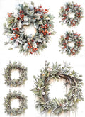Reispapier A4 - Winter wreaths - Bastelschachtel