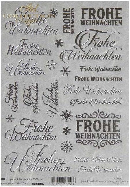 Reispapier A5 - Frohe Weihnachten - Bastelschachtel
