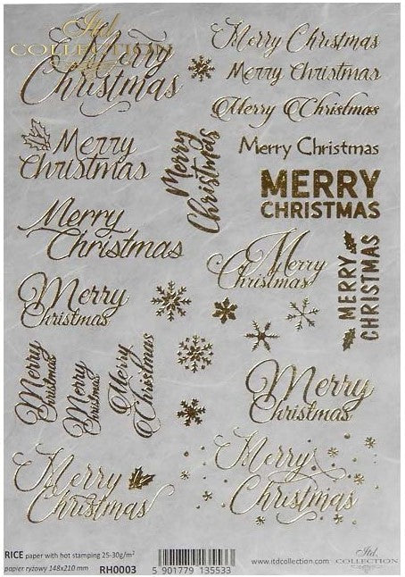 Reispapier A5 - Merry Christmas - Bastelschachtel