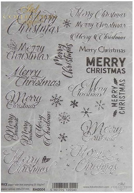 Reispapier A5 - Merry Christmas - Bastelschachtel