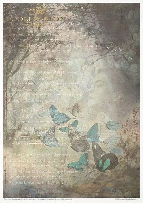 Reispapier Kreativ Set- Old Diary - Bastelschachtel