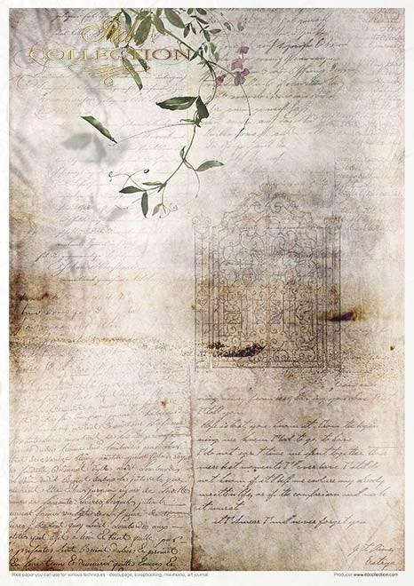 Reispapier Kreativ Set- Old Diary - Bastelschachtel