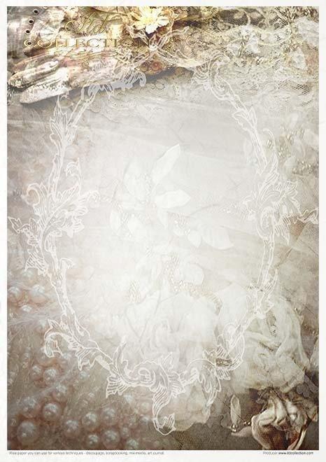 Reispapier Kreativ Set- Old Diary - Bastelschachtel