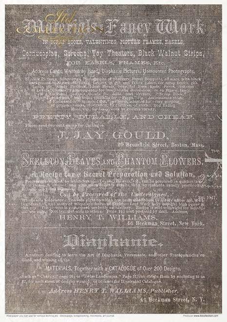 Reispapier Kreativ Set- Old Diary - Bastelschachtel