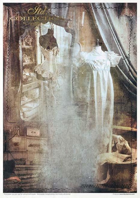 Reispapier Kreativ Set- Old Diary - Bastelschachtel