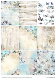Reispapier Kreativ Set- Summertime in blue - Bastelschachtel