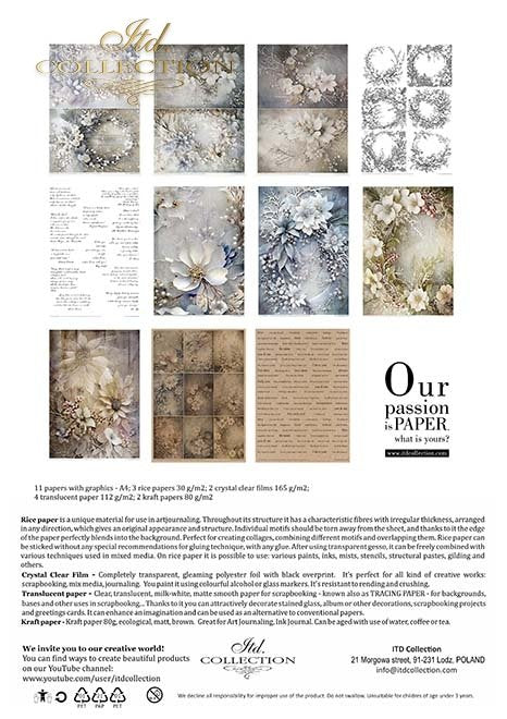Reispapier Kreativ Set- Winter Bouquet - Bastelschachtel