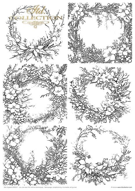 Reispapier Kreativ Set- Winter Bouquet - Bastelschachtel