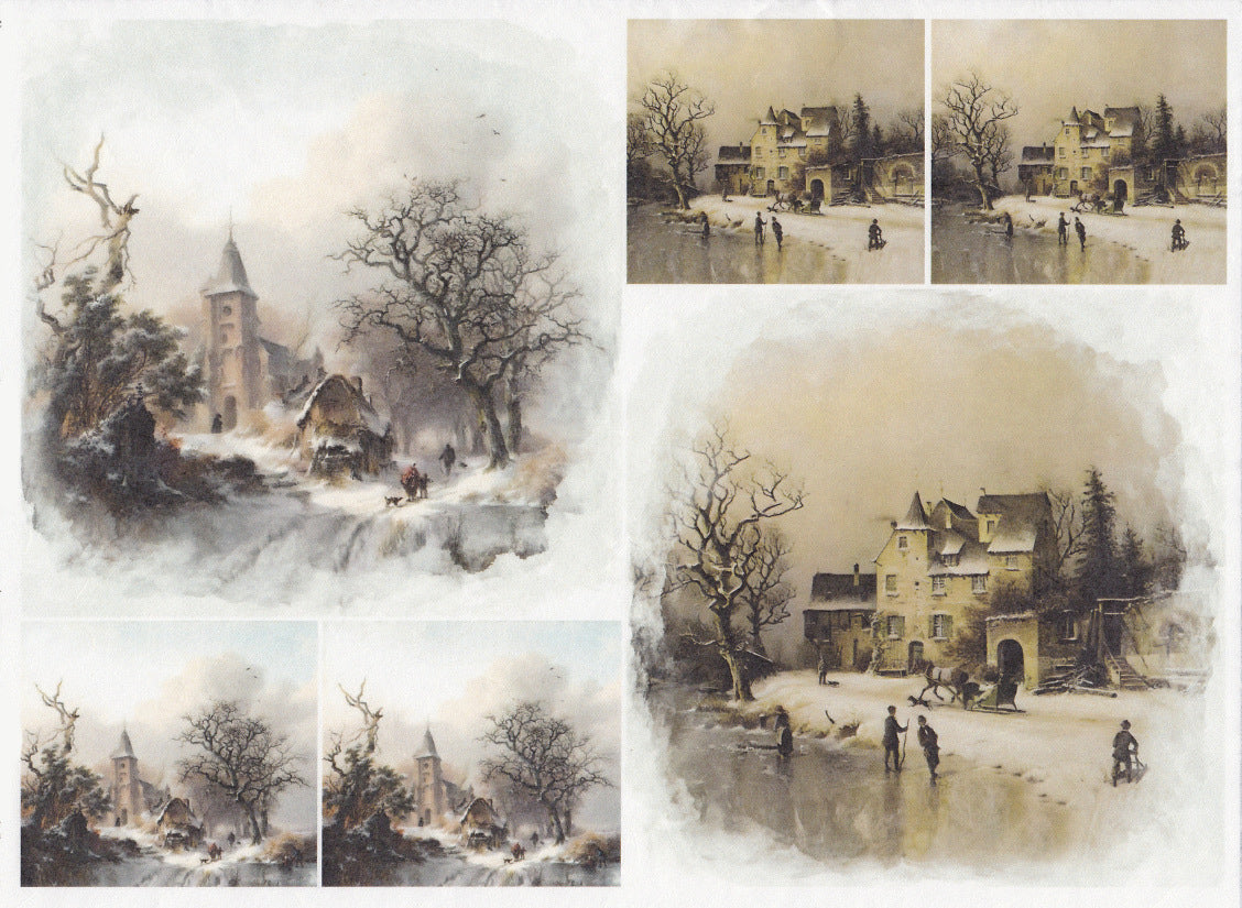 Reispapier A4 - Winter anno