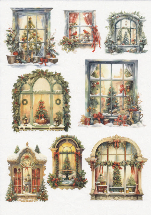 Reispapier A4 - Christmas windows