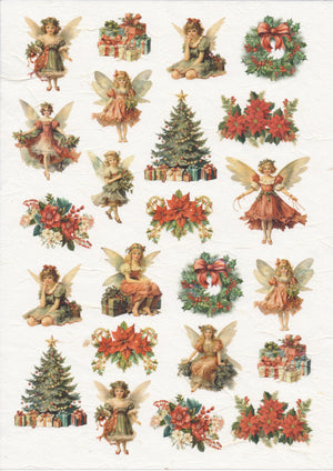 Reispapier mit kleinen weihnachtlichen Motiven