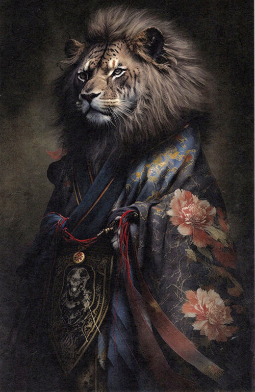Reispapier A4 - Japanese lion