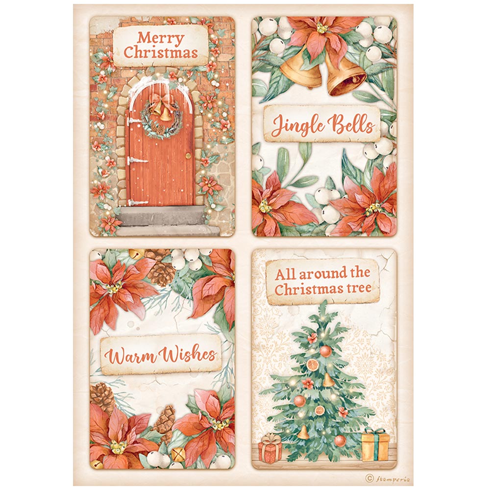 Reispapier A4 - All around Christmas - 4 cards