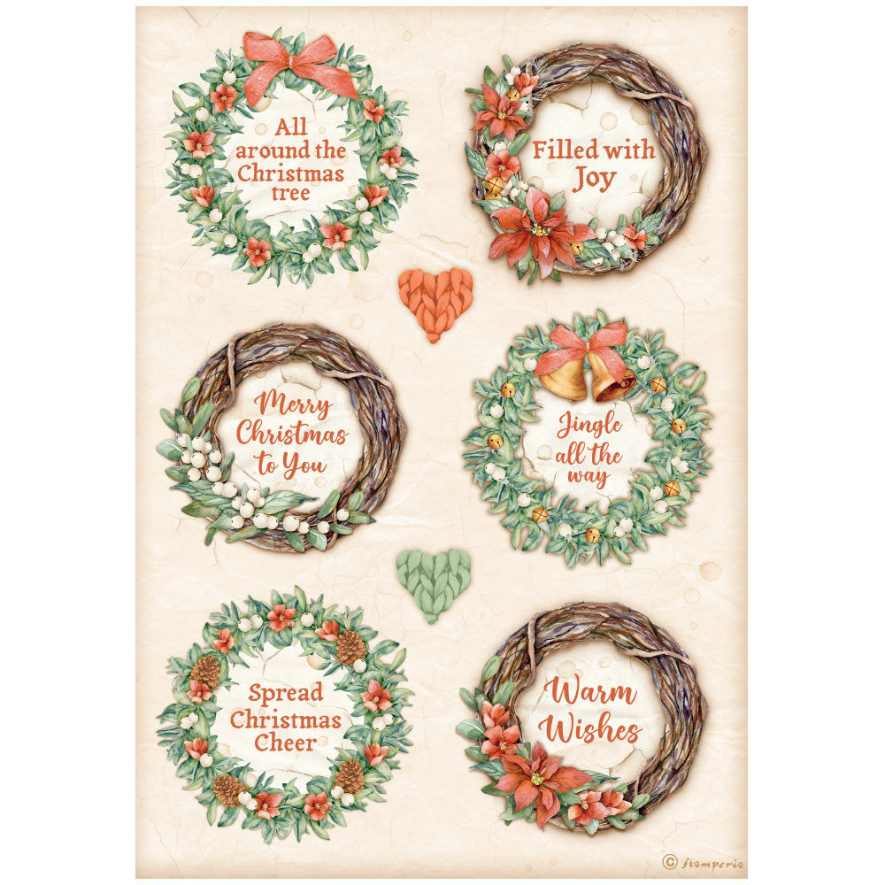 Reispapier A4 - All around Christmas - 6 garlands