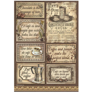 Reispapier A4 - Coffee and chocolate - Labels