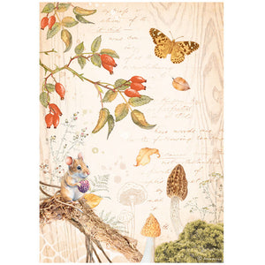 Reispapier A4 - Woodland butterfly