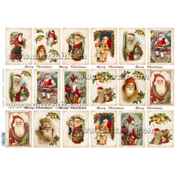 Reispapier 32x45cm - Christmas time with Santa