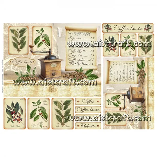 Reispapier 32x45cm - Coffee house