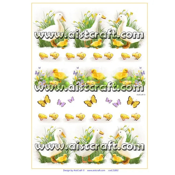 Reispapier A4 - Spring goose