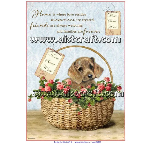 Reispapier A4 - Home, memories, friends