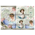 Reispapier 32x45cm - Lady with hydrangeas