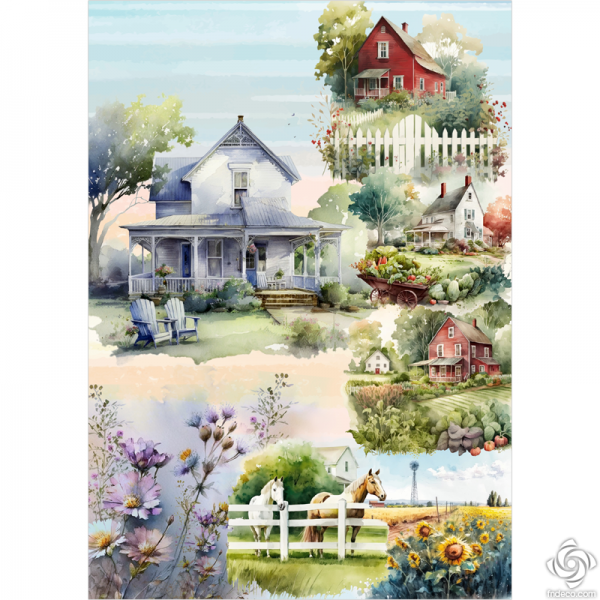 Frillit Rice Paper Napkins - A4 - Fpr-K114 - Country Life