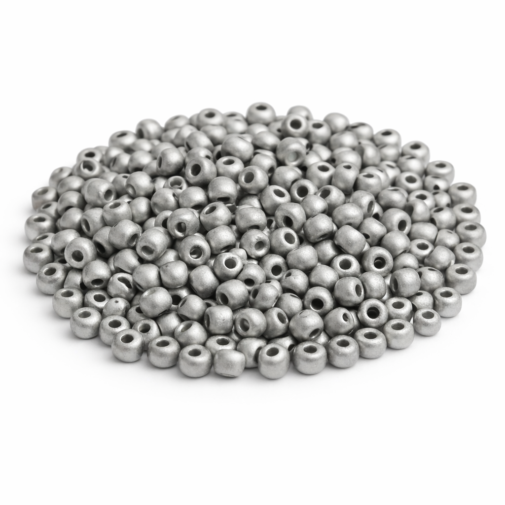 Rocailles Glasperlen 2mm silber matt