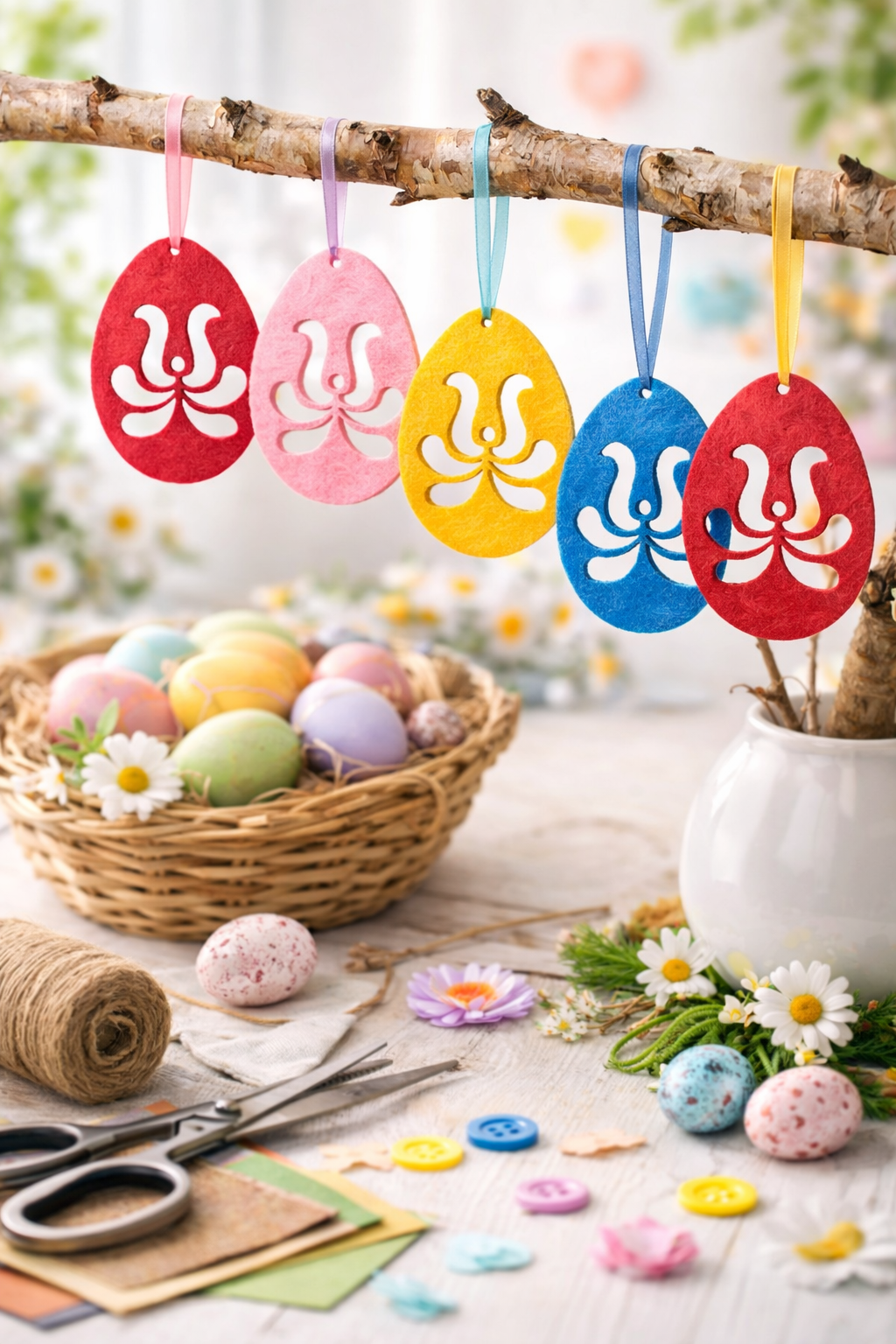 Filzset Ostereier bunt 5er