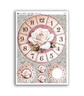 Reispapier - Uhr weiße Rose A5 oder A4 - Bastelschachtel - Reispapier - Time_0071