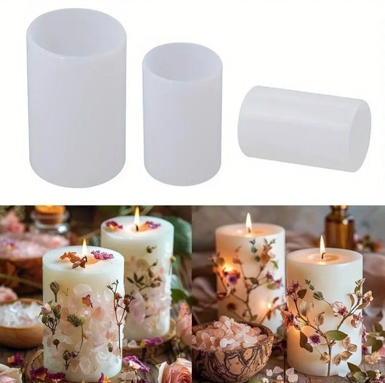 Silikonform Kerzen gießen 5er Set Zylinder