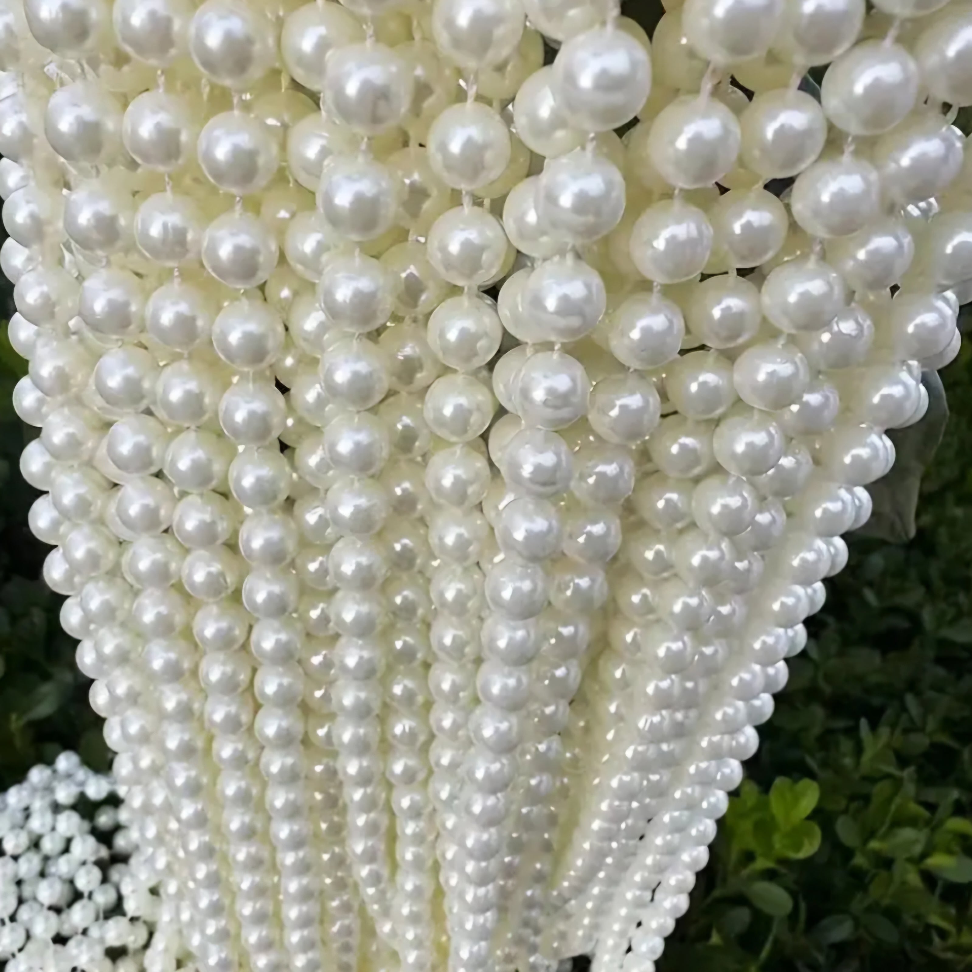 Perlenkette Elfenbein – 8 mm, aufgefädelt (500 g)