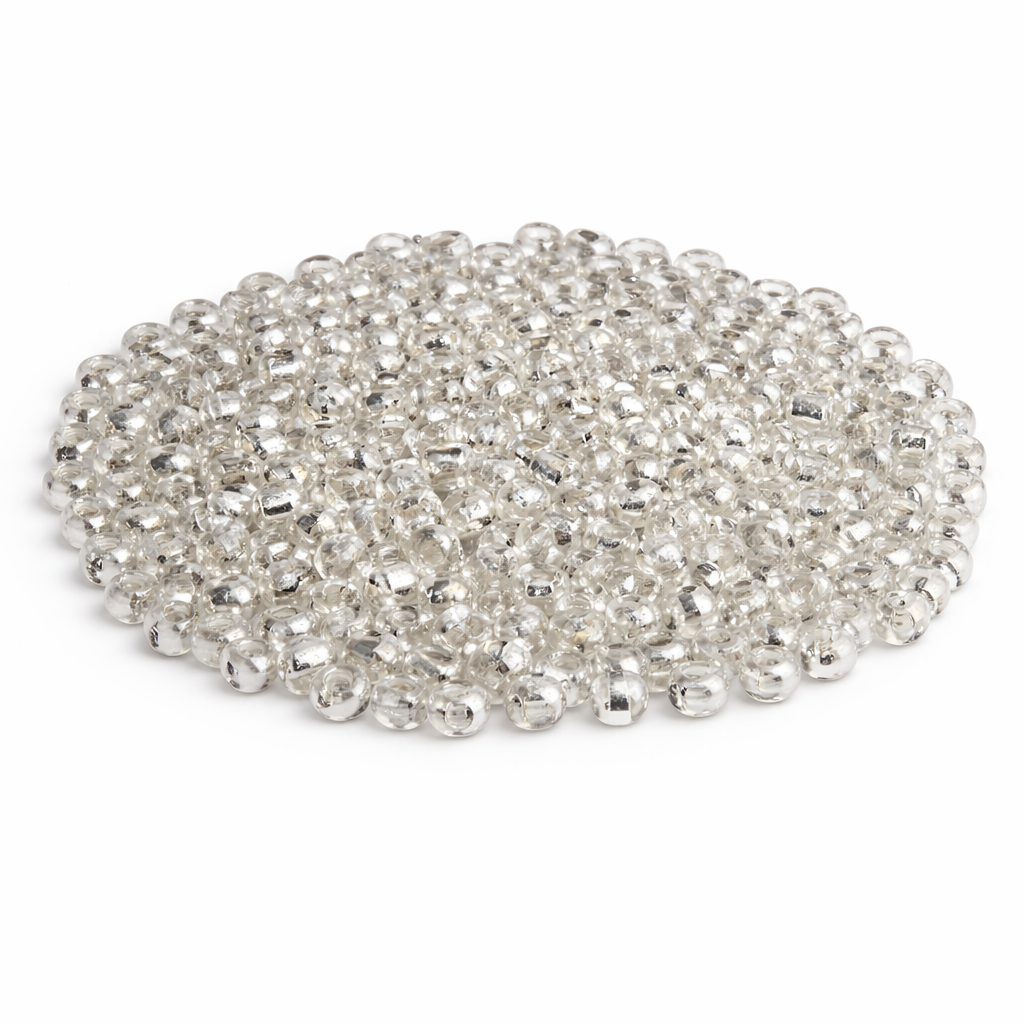 Rocailles Glasperlen 2mm Kristall mit Silbereinzug