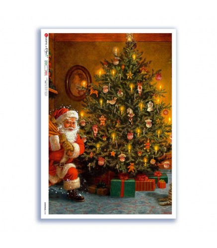Reispapier - Merry Christmas - Weihnachtsmann A5
